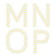 Letters MNOP composed from daisy flowers.