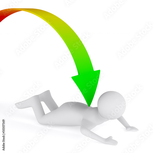 Illustration: Problems in business. Isolated 3D image on white Problems in business. Isolated 3D image on white