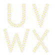 Letters UVWX composed from daisy flowers.