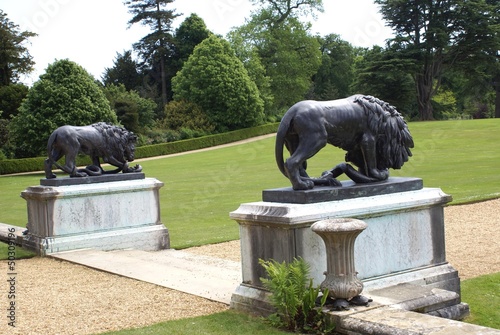 Photo: decorative pathway with statues of lions & snakes decorative pathway with statues of lions & snakes