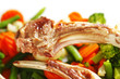 Roasted ribs and vegetables