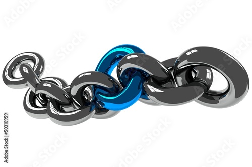 Illustration: Kette Chrom in blau Kette Chrom in blau