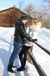 Young loving couple on appointment on the nature, love story