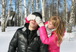 Young loving couple on appointment on the nature, love story