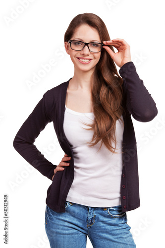 Photo: Friendly girl with glasses Friendly girl with glasses