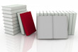 3d books on background white