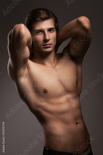 Photo: Handsome young man with naked torso Handsome young man with naked torso