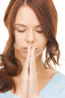 picture of young praying woman