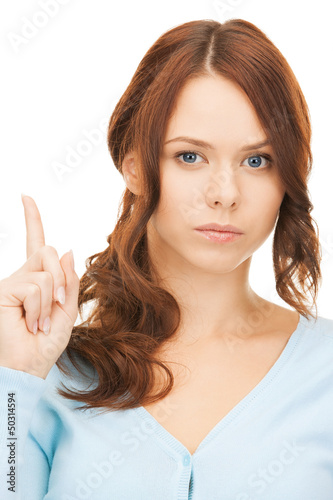 Photo: woman with finger up woman with finger up
