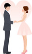 Vector: Bride and groom holding hands Bride and groom holding hands