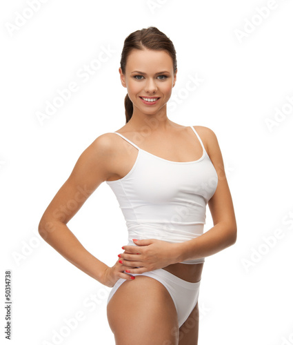 Photo: beautiful woman in cotton underwear beautiful woman in cotton underwear