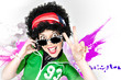 Ragazza Hippy musica disco 70 80 umoristica allegra