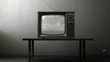 old TV in the room with a green screen, 3d animation