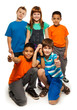 5 diversity looking happy kids