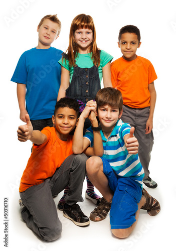 Photo: 5 diversity looking happy kids 5 diversity looking happy kids