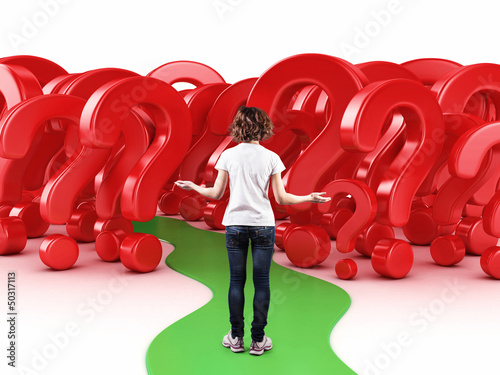 Photo: Girl before a questions Girl before a questions