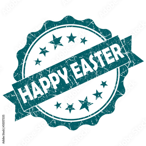 Illustration: happy easter stamp happy easter stamp