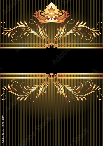 Vector: Luxurious golden ornament and crown Luxurious golden ornament and crown