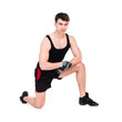 caucasian man exercising workout fitness