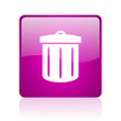 recycle violet square web glossy icon