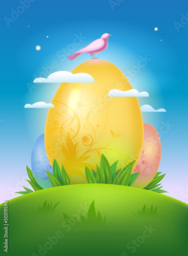 Illustration: Happy Easter design. Happy Easter design.
