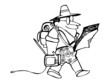 Vector: Cartoon tourist with own tv and map in hand. Cartoon tourist with own tv and map in hand.