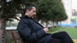 man playing cellphone