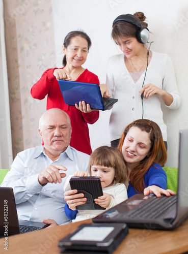 Photo: n family uses few various electronic devices n family uses few various electronic devices