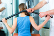 Patient at the physiotherapy doing physical therapy