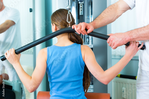 Photo: Patient at the physiotherapy doing physical therapy Patient at the physiotherapy doing physical therapy