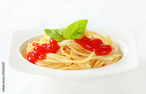 Photo: Spaghetti with ketchup Spaghetti with ketchup