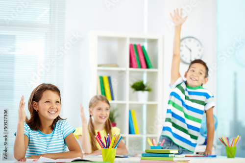 Photo: Answering at lesson Answering at lesson