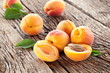 Apricots with leaves