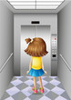 A little girl at the elevator
