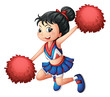 A cheerleader dancing