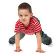 Training athletic little boy