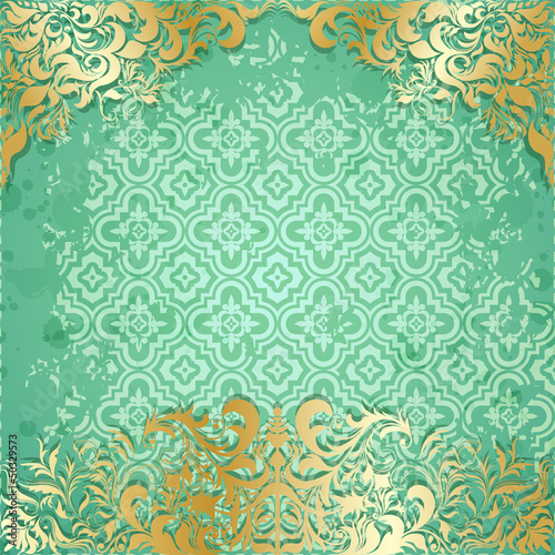 Vector: Vintage frame and grungy paper for design Vintage frame and grungy paper for design
