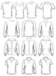 Collection of men clothes outline templates