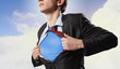 Young superhero businessman