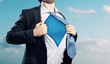 Young superhero businessman
