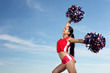 Young female cheerleader
