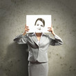 Business woman with drawing