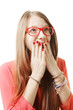 Surprised teenage girl