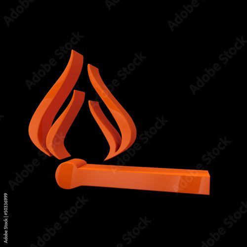 Illustration: Streichholz, Icon Streichholz, Icon
