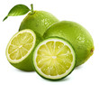 Fresh limes with leaves