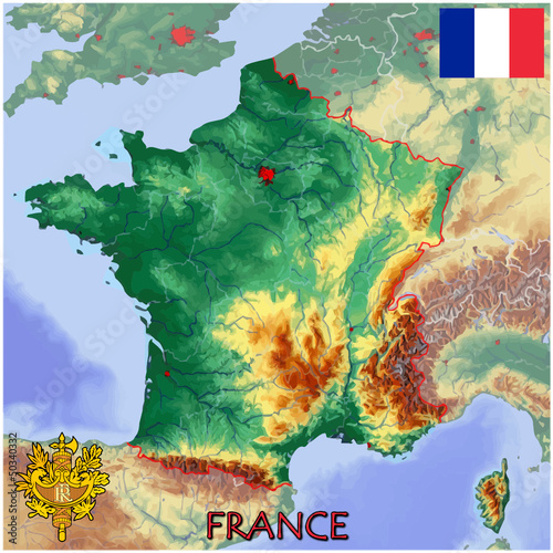 Vector: France Europe national emblem map symbol motto France Europe national emblem map symbol motto