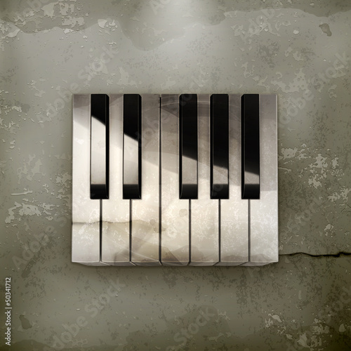 Vector: Octave, piano keys old-style vector Octave, piano keys old-style vector