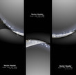 Abstract shiny header black bright colorful wave vector