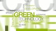 Green technology environmental word tag cloud animation