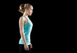 Foto: young healthy caucasian woman sweating during a fitness workout young healthy caucasian woman sweating during a fitness workout